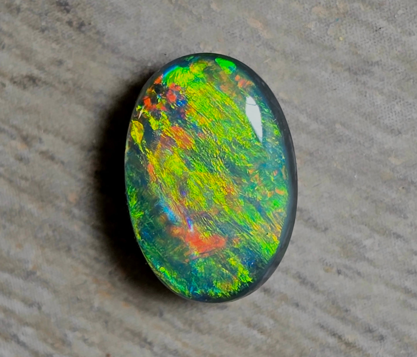 Neon Bright 3.65 cts Black Opal