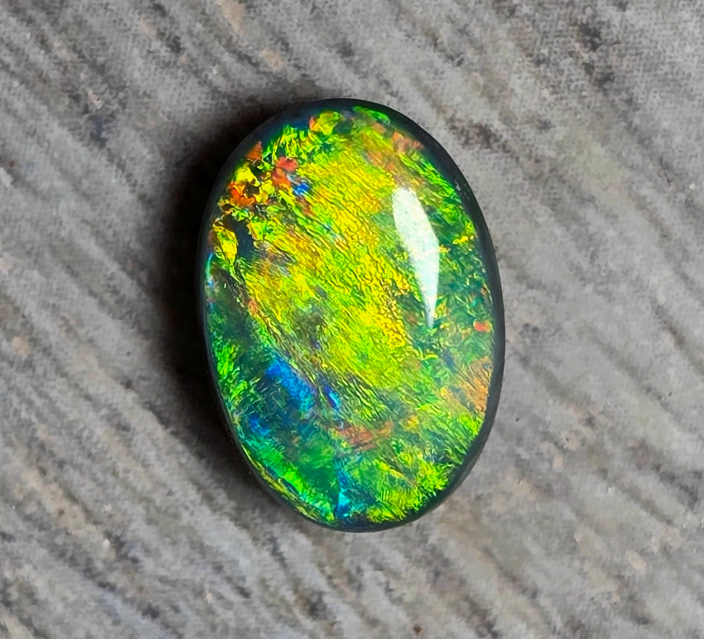 Neon Bright 3.65 cts Black Opal