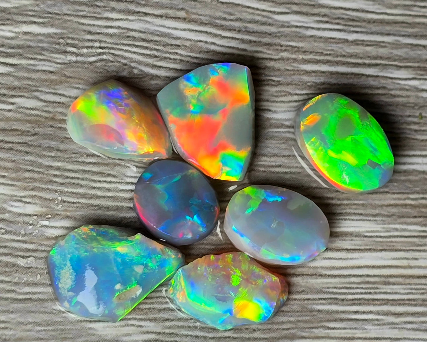 NEON BRIGHT Rough Opal Lot 18.9 Carats RUBBED