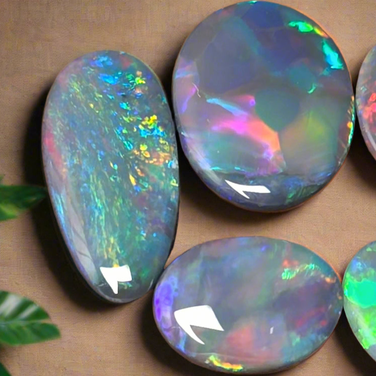 Jewellers parcel 6.36 Cts Black Opal Lot 6 pcs