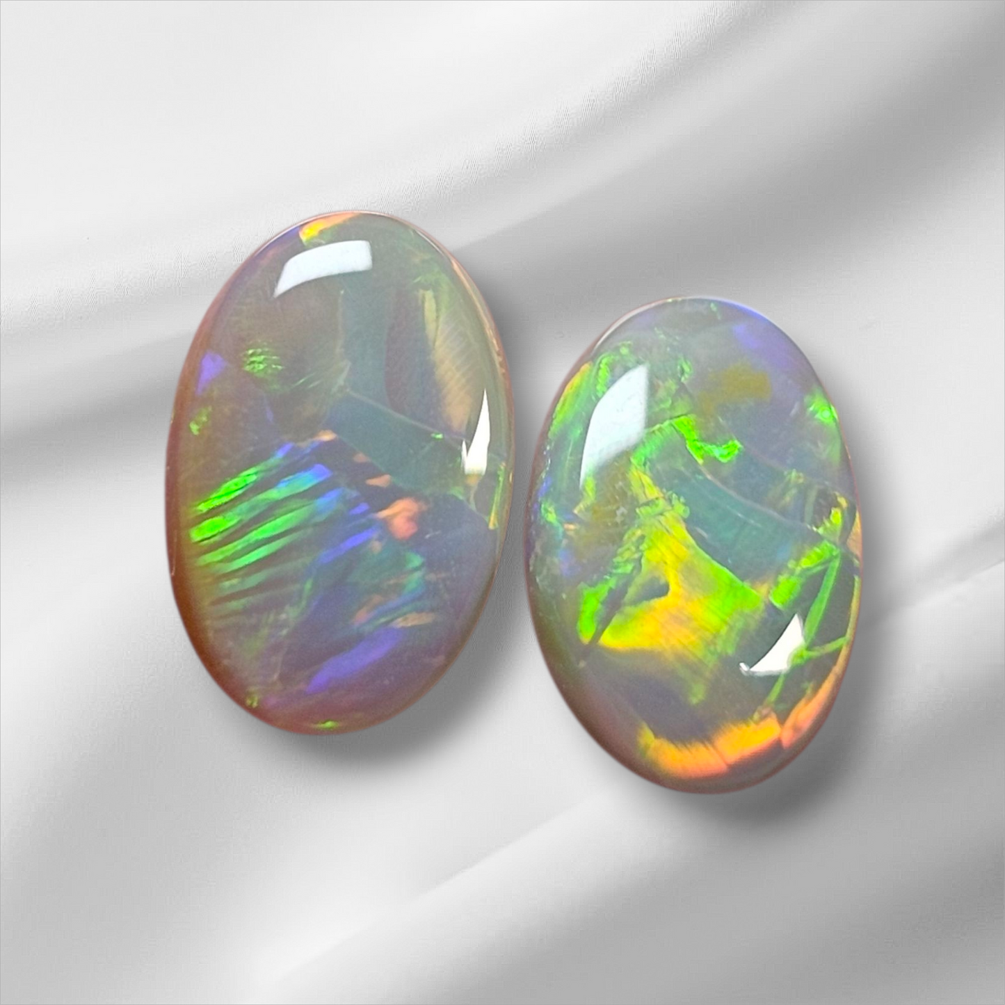 2.45 ct Semi-Black Opal Gem Pair from Lightning Ridge
