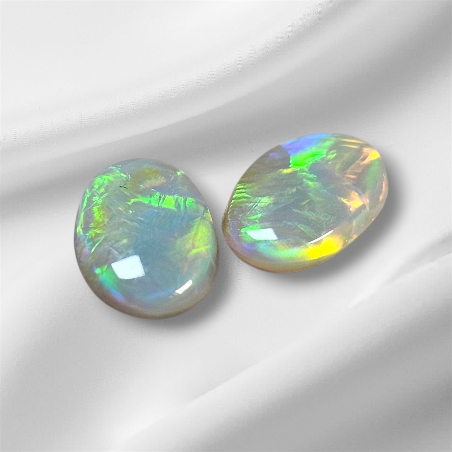 2.45 ct Semi-Black Opal Gem Pair from Lightning Ridge