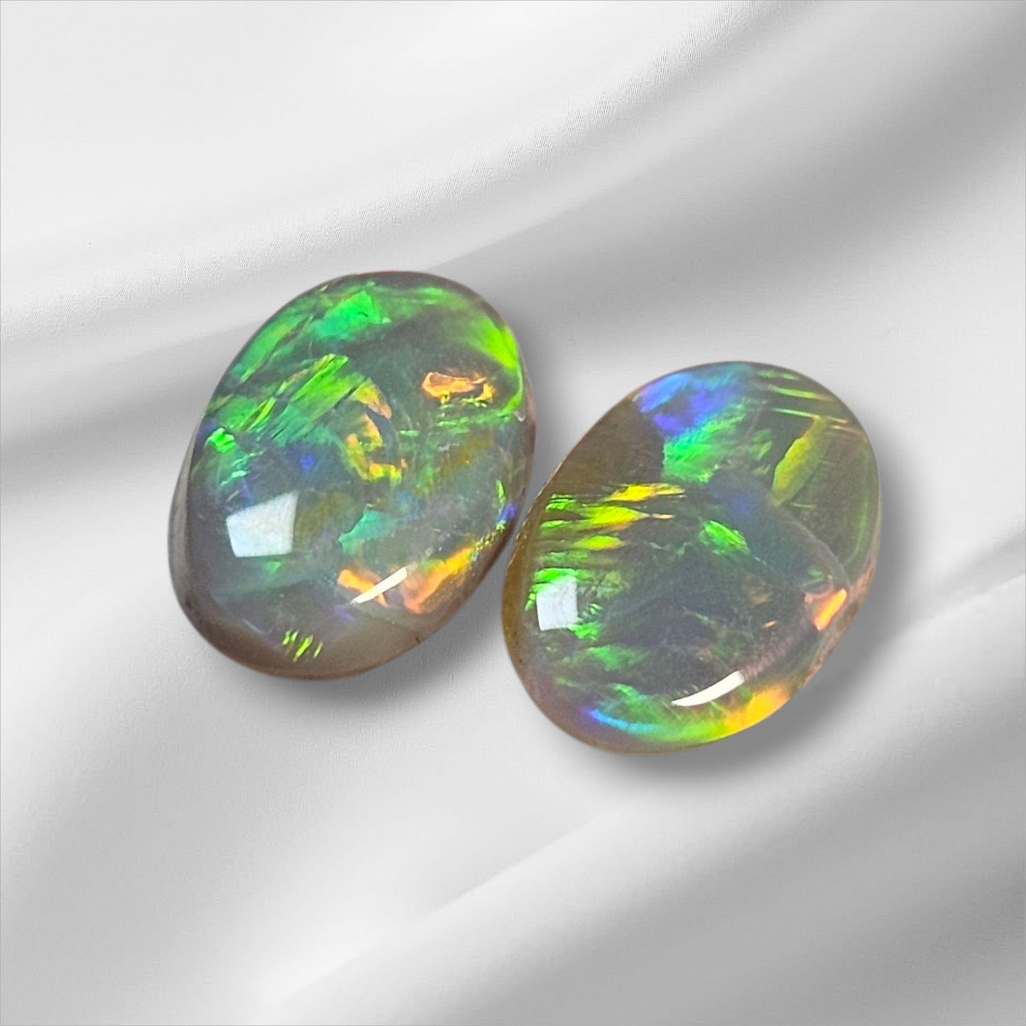 2.45 ct Semi-Black Opal Gem Pair from Lightning Ridge