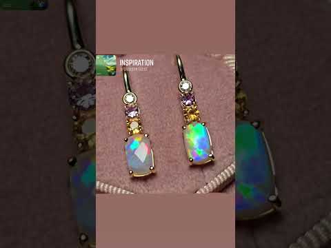 "Serenity" Opal with Diamonds, Amethysts & Citrines
