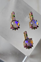 Load image into Gallery viewer, Petit Pendant and Earrings Set Crystal Opal 14K Yellow Gold
