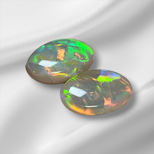 2.45 ct Semi-Black Opal Gem Pair from Lightning Ridge