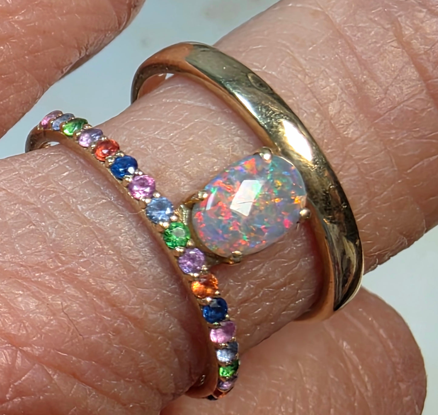 DOUBLE BAND FLORAL RING
