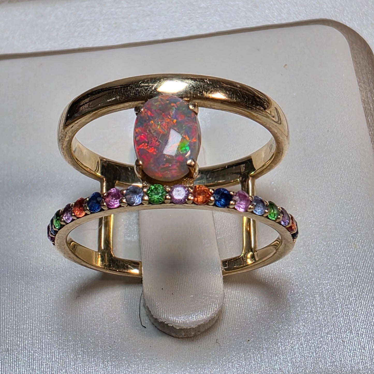 DOUBLE BAND FLORAL RING