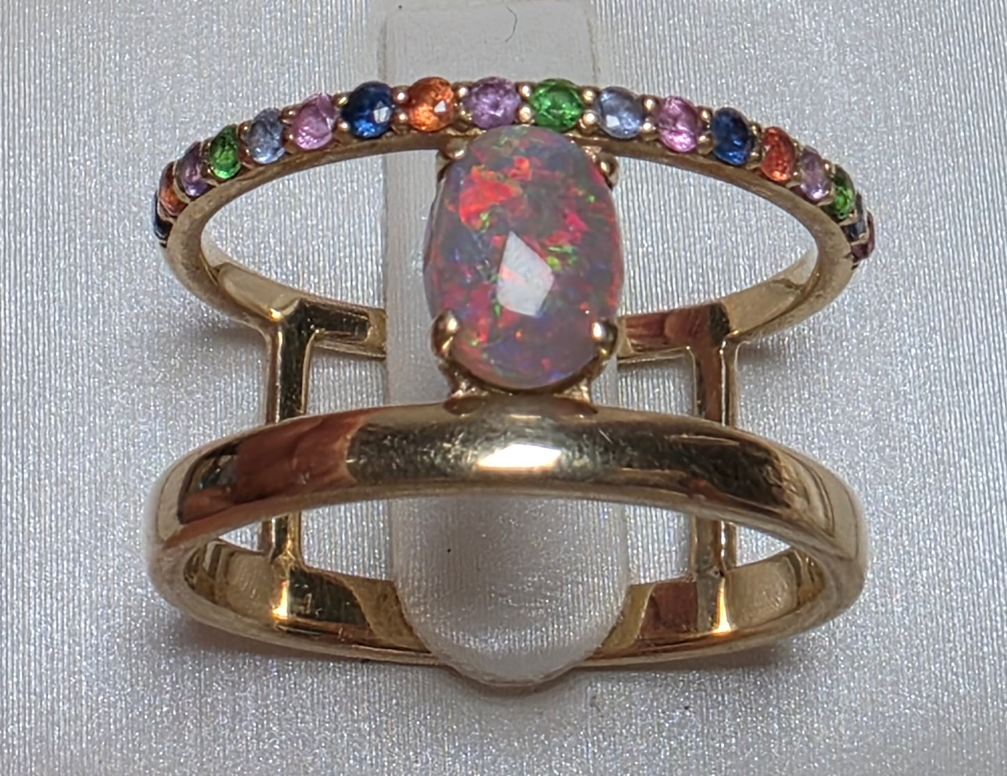 DOUBLE BAND FLORAL RING