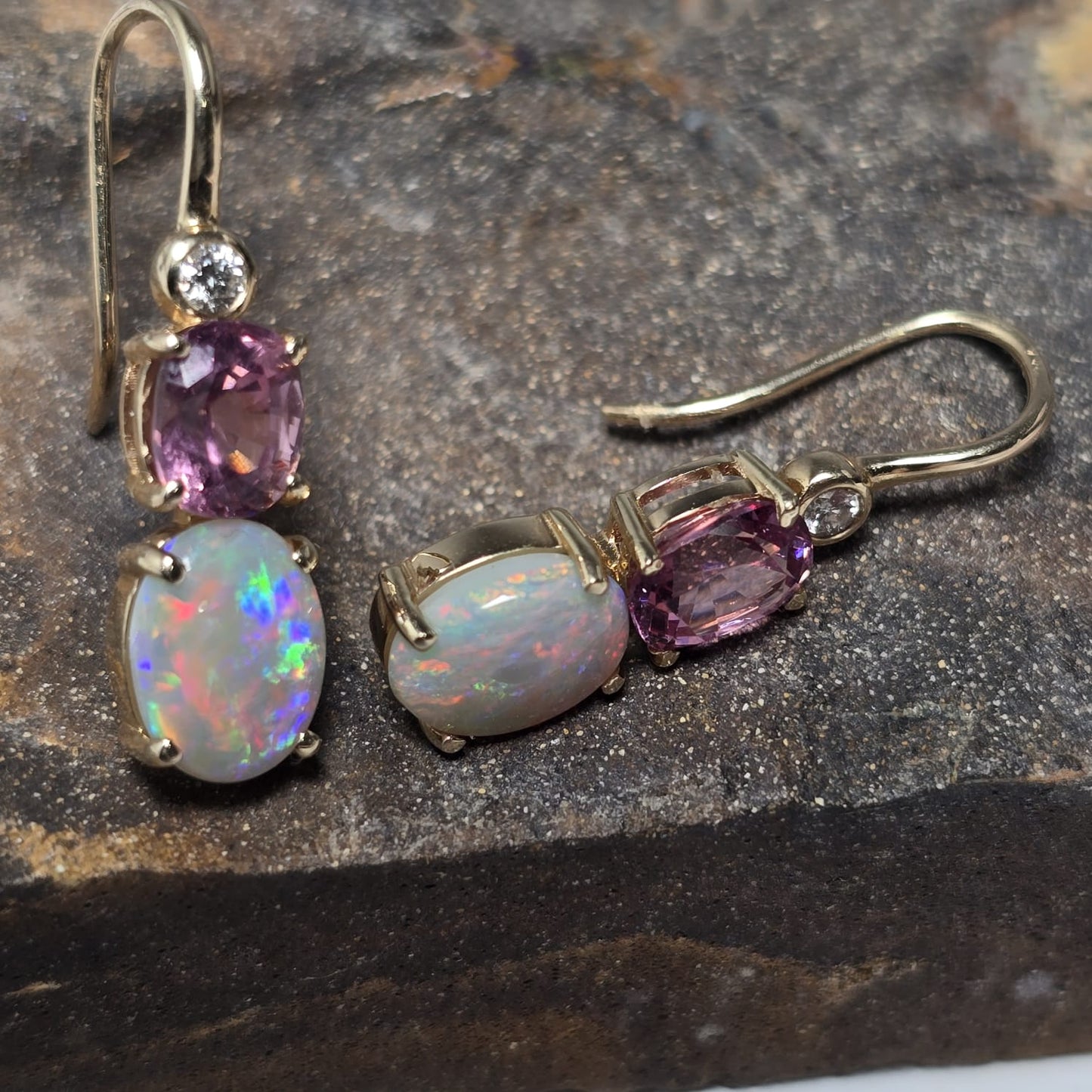 Tourmaline and Diamond earrings