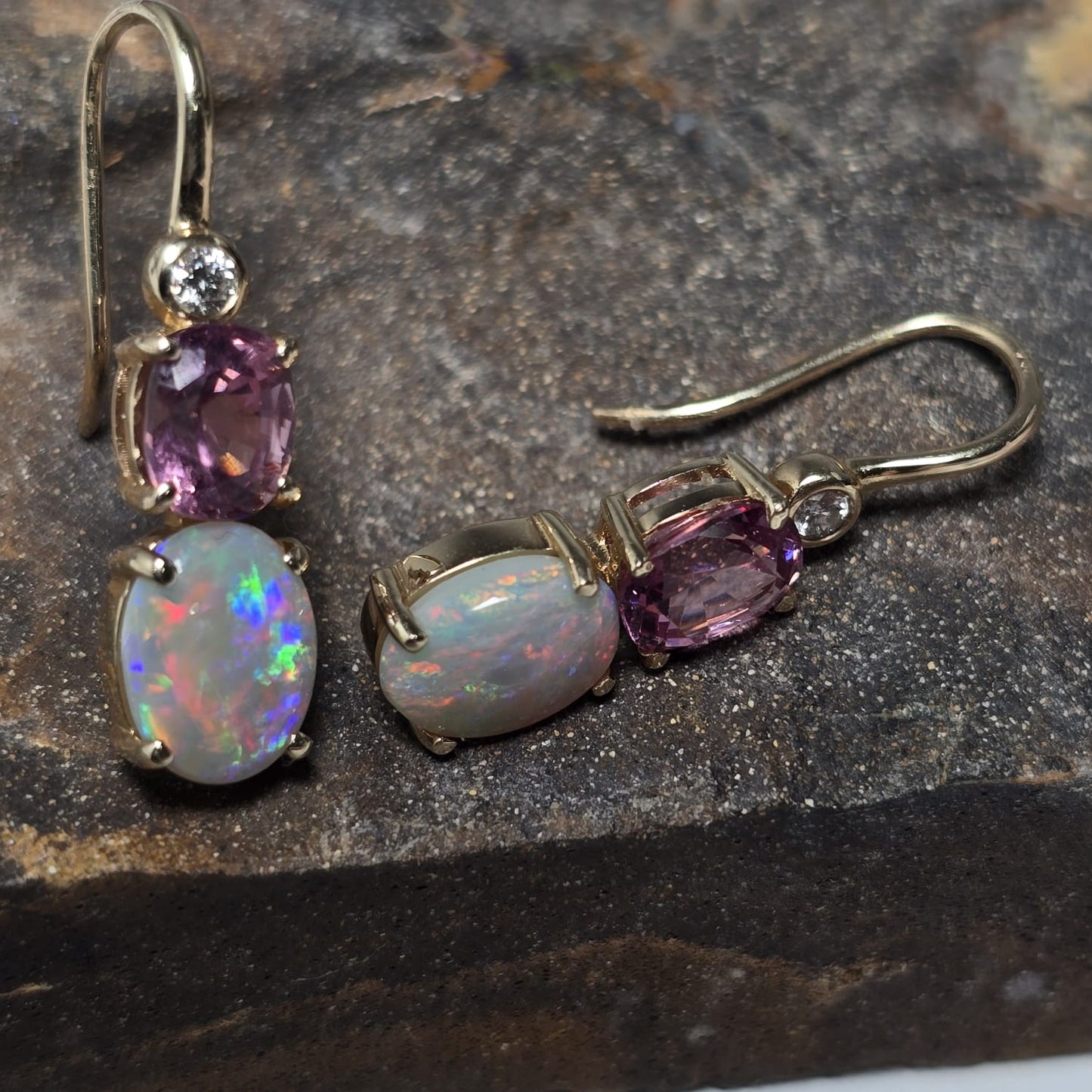 Tourmaline and Diamond earrings