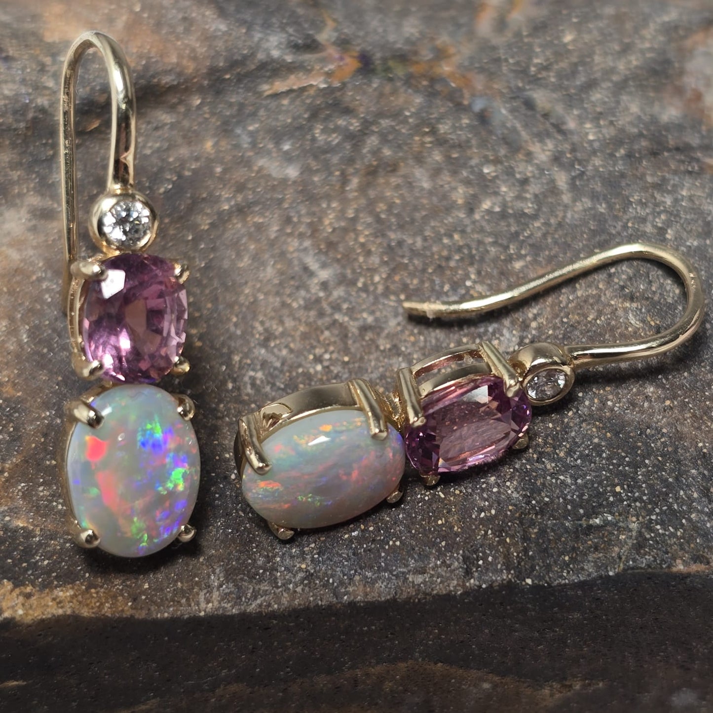 Tourmaline and Diamond earrings