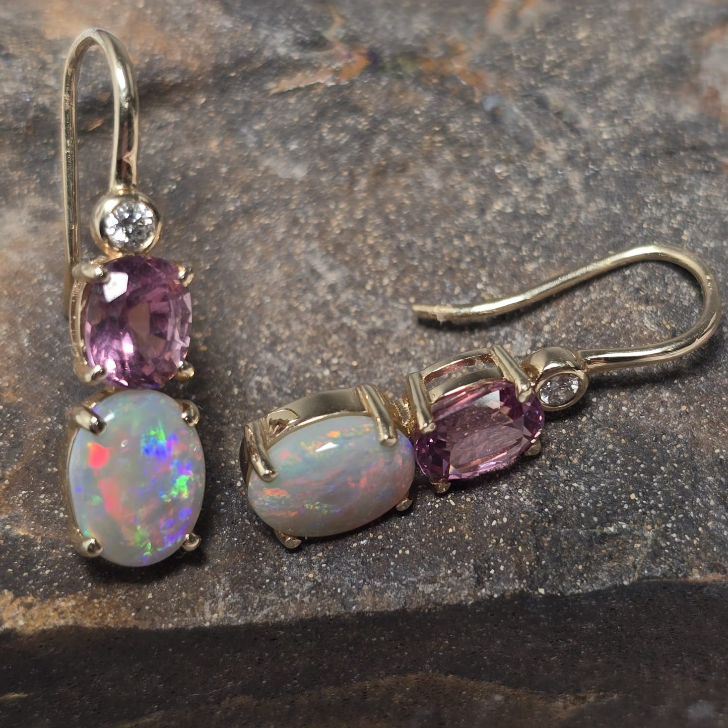 Tourmaline and Diamond earrings