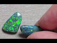 Load and play video in Gallery viewer, Rainforest Colors 9.10 cts Top Quality BLACK Opal Pair
